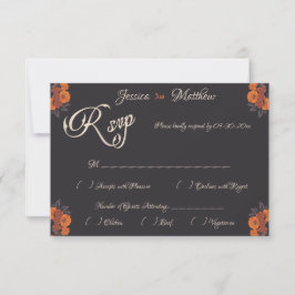 Orange Blommor Elegant Formellt RSVP-kort OSA Kort