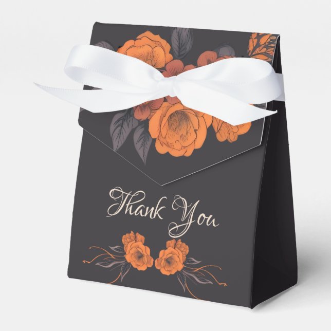 Orange blommor enkel Elegant Tack  Presentaskar (Framsidan Sidan)