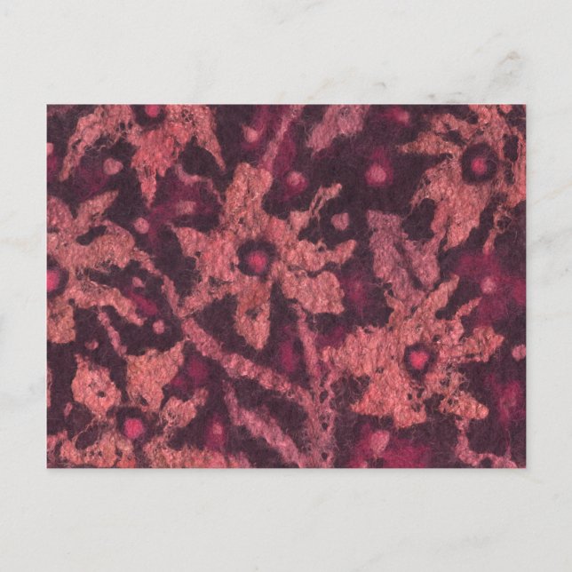 Orange blommor, filtmålning, vykort (Framsida)