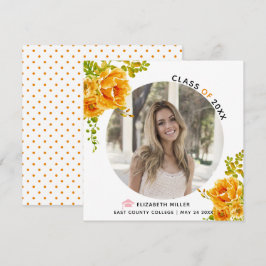 Orange blommor Klass av 2025 studenten-foto Meddelande