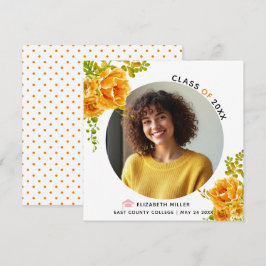 Orange blommor Klass av 2025 studenten-foto Meddelande