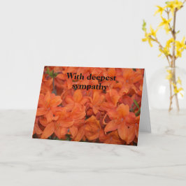 Orange blommor - med djup sympati kort