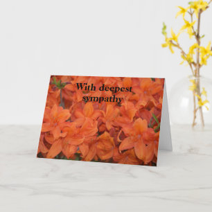 Orange blommor - med djup sympati kort