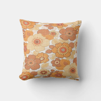 Orange Blommor mönster Kudde