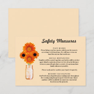 Orange Blommor Murkla Säkerhetsåtgärder Tilläggskort