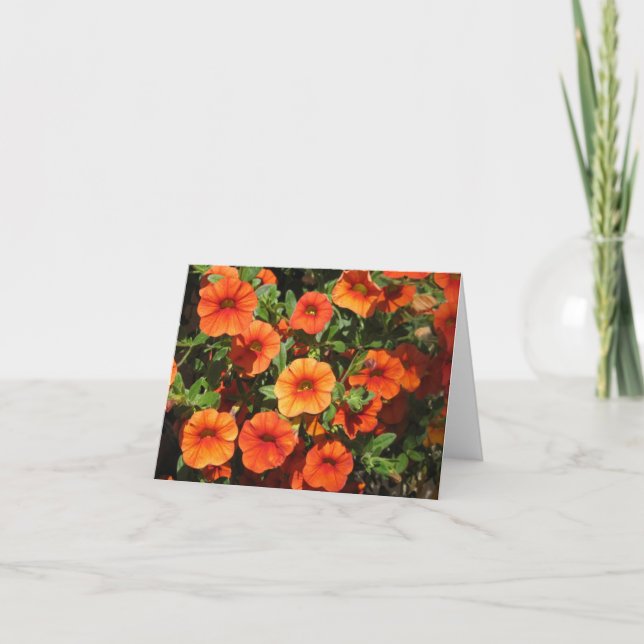 Orange blommor noterar kortet kort (Framsida)