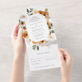 Orange Blommor och Grönska Bröllop Allt-i-Allt