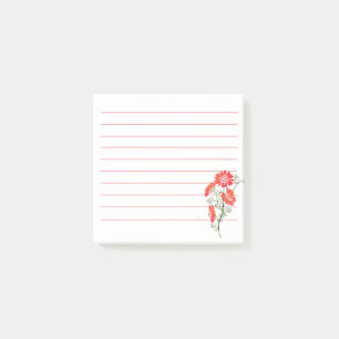 Orange Blommor Post it-lappar Post-it Block