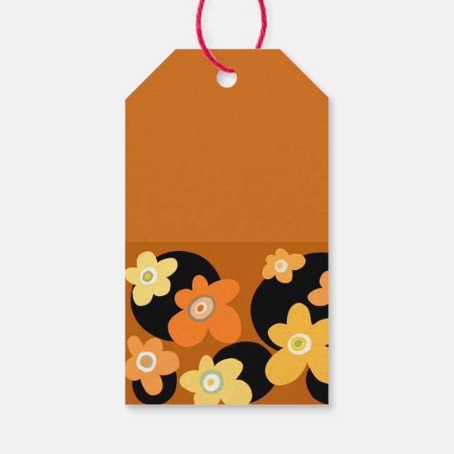 Orange blommor presentetikett (Baksidan)