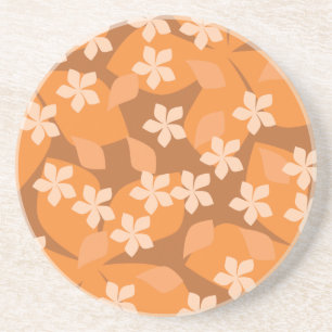 Orange blommor. Retro blom- modell Underlägg Sandsten