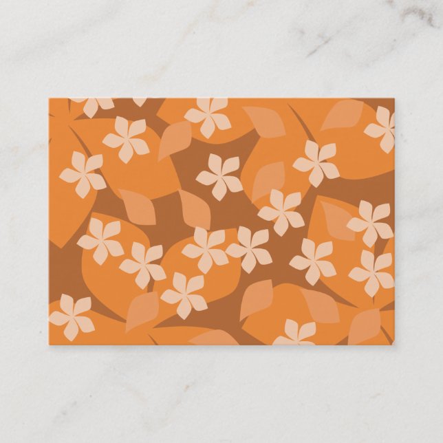 Orange blommor. Retro blom- modell Visitkort (Framsida)
