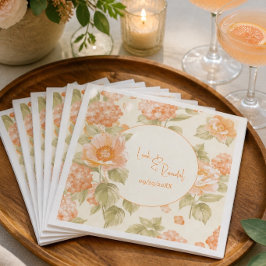 Orange blomsterbröllop papper servetter
