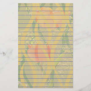 Orange - blomstermall brevpapper