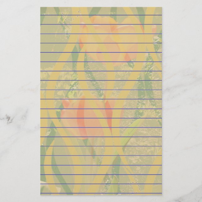 Orange - blomstermall brevpapper (Framsida)