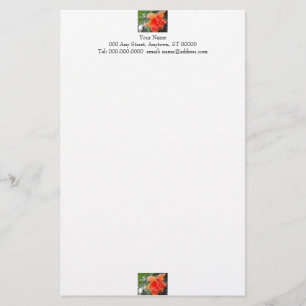 Orange - blomstermall brevpapper
