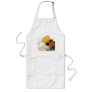 Orange Bloom Kitchen Apron Långt Förkläde