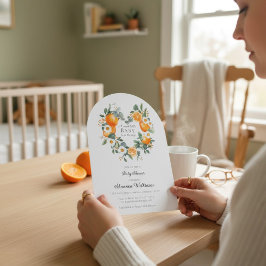 Orange Blossom Baby Shower Valv Invitation Inbjudningar