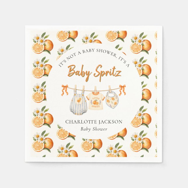 Orange Blossom Baby Spritz Baby Shower  Pappersservett (Framsidan)