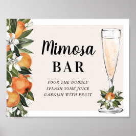 Orange Blossom Mimosa Bar Duschskylt Poster