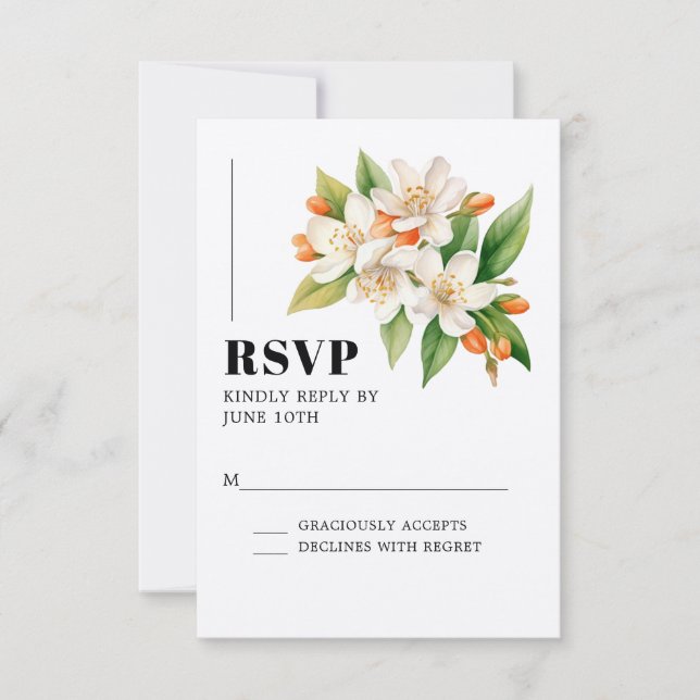 Orange Blossom RSVP-kort OSA Kort (Framsida)