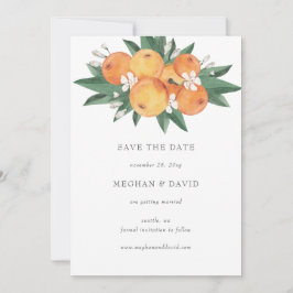 Orange Blossoms Citrus Botanical Save the Date  Meddelande