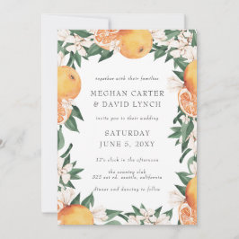 Orange Blossoms Citrus Botanical Wedding  Inbjudningar