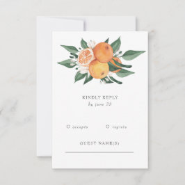 Orange Blossoms Citrus Botanical Wedding OSA Kort
