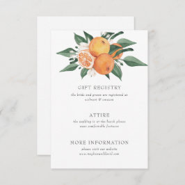 Orange Blossoms Citrus Botanical Wedding  Tilläggskort