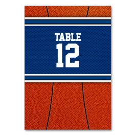 Orange Blue Basketball Pub Mitzvah Bordsnummer