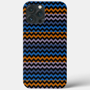 Orange Blue Black Chevron Zigzag