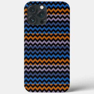 Orange Blue Black Chevron Zigzag