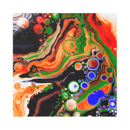 Orange, Blue, Black Digital Fluid Art