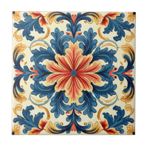 Orange Blue Italy Tile Kakelplatta