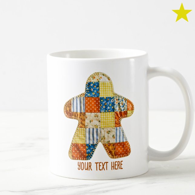 Orange Blue Lapptäcke Kville Människa Brädspel Kaffemugg (Skapare uppladdad)