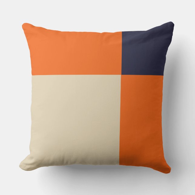 Orange Blue och Taupe Kudde (Framsida)