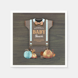 Orange Blue Pumpkins and Bodydress Fall Baby Showe Pappersservett