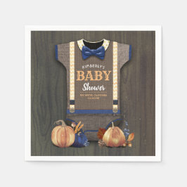 Orange Blue Pumpkins Fall Baby Shower Pappersservett