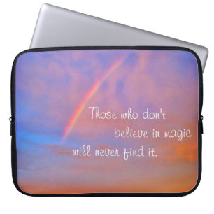 Orange Blue Rainbow Sunset Photo Tro i magi Laptop Fodral