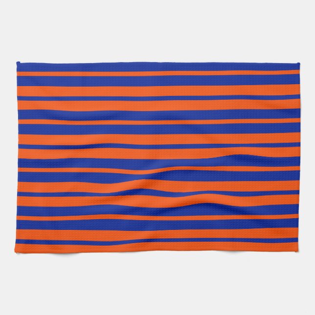 Orange Blue Snyggt Rand Mönster Design Kökshandduk (Horisontell)