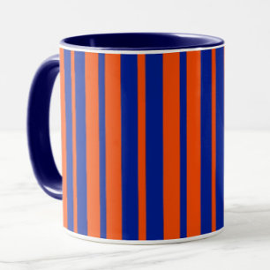 Orange Blue Snyggt Rand Mönster Design Mugg