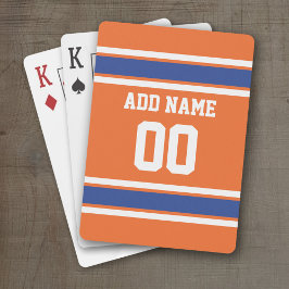 Orange Blue Sports Jersey med Namn och nummer Spel Kort