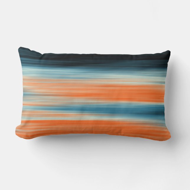 Orange Blue Stripe Mönster Lumbarkudde (Framsida)