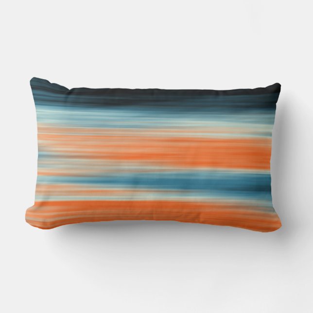 Orange Blue Stripe Mönster Lumbarkudde (Framsida)