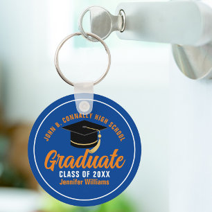 Orange Blue Student Personlig 2023 Studenten Nyckelring