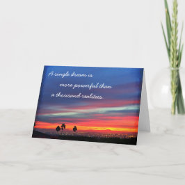 Orange Blue Sunset Single Dream Power Quote Kort