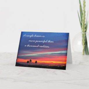 Orange Blue Sunset Single Dream Power Quote Kort