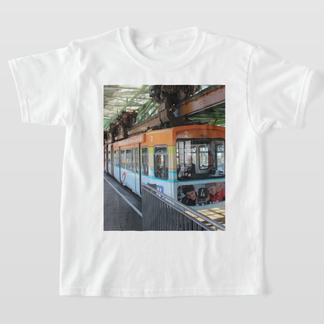 Orange Blue Wuppertal Flytande Tåg T Shirt (Laydown)