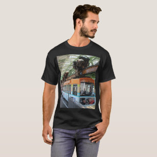 Orange Blue Wuppertal Flytande Tåg T Shirt