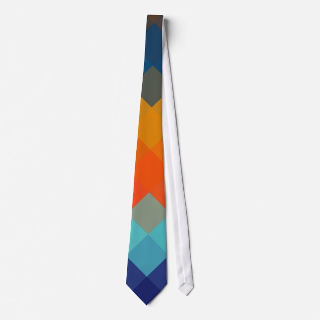 Orange Blue Zigzag Seamless Mönster Slips (Framsida)