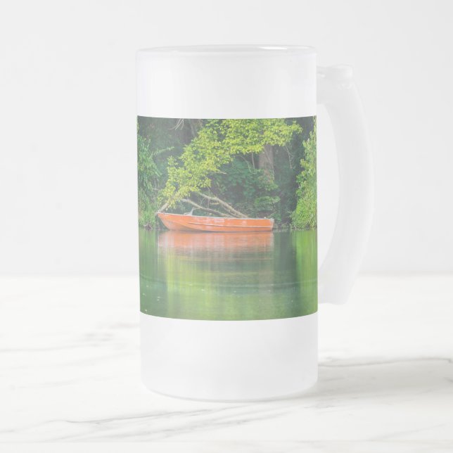 Orange Boat Frosted Glass Beer Mugg (Framsida höger)